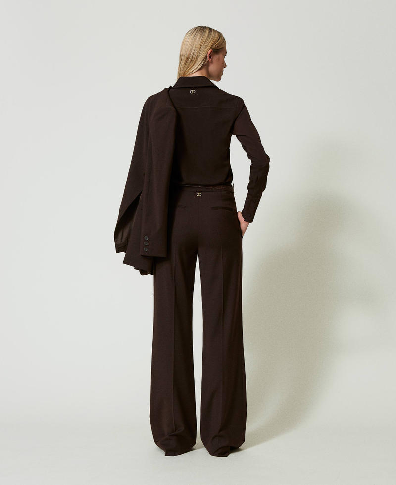 Scee by twin set Pantaloni a vita alta in lana stretch Prezzo di fabbrica