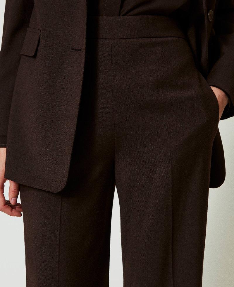 Scee by twin set Pantaloni a vita alta in lana stretch Prezzo di fabbrica