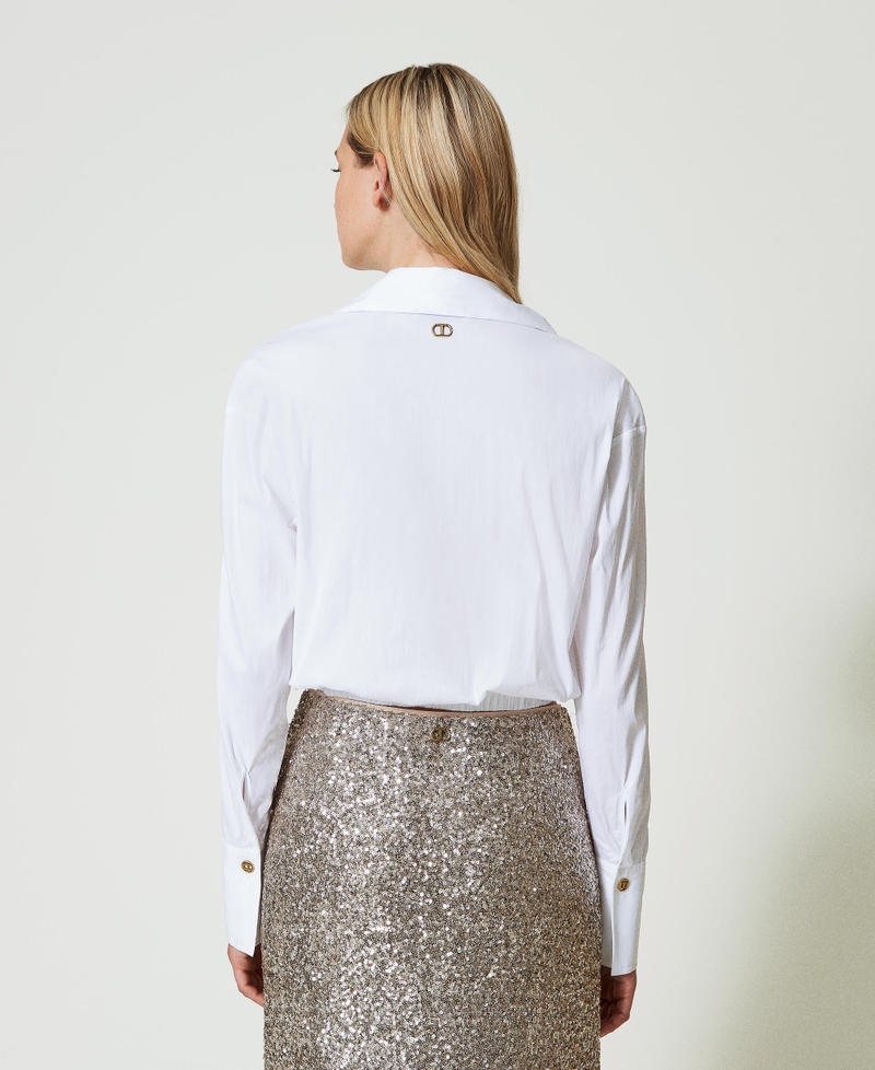 Scee by twin set Blusa in popeline con incrocio Grande vendita