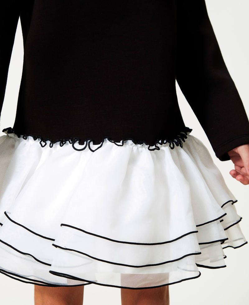 Scee by twin set Abito corto in tessuto scuba e organza Offerta esclusiva