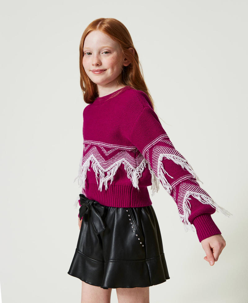 Scee by twin set Maglia in misto lana con frange Cyber Monday