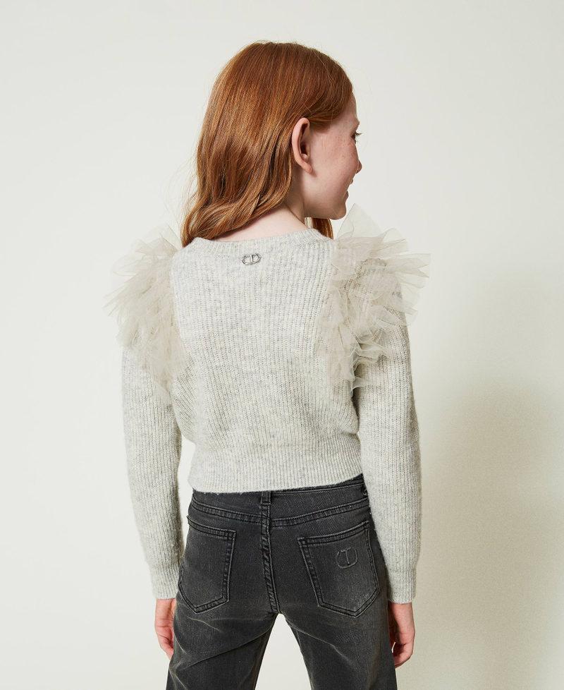 Scee by twin set Maglia regular con balze in tulle Offerta natalizia