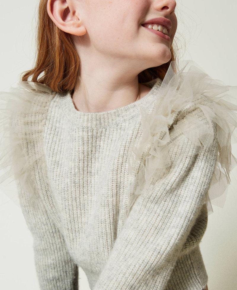 Scee by twin set Maglia regular con balze in tulle Offerta natalizia