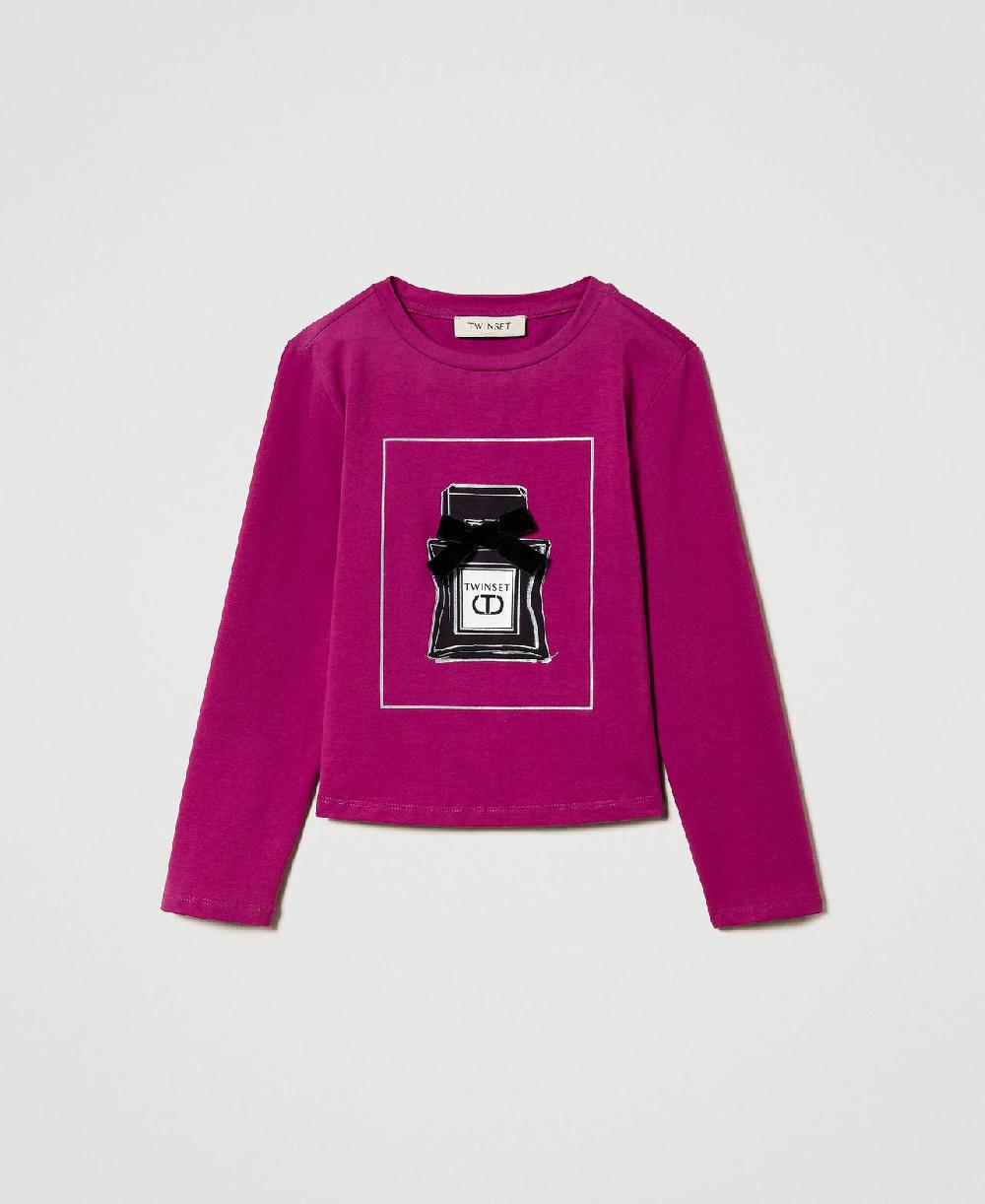 Scee by twin set T-shirt con stampa e glitter Offerta Pasqua