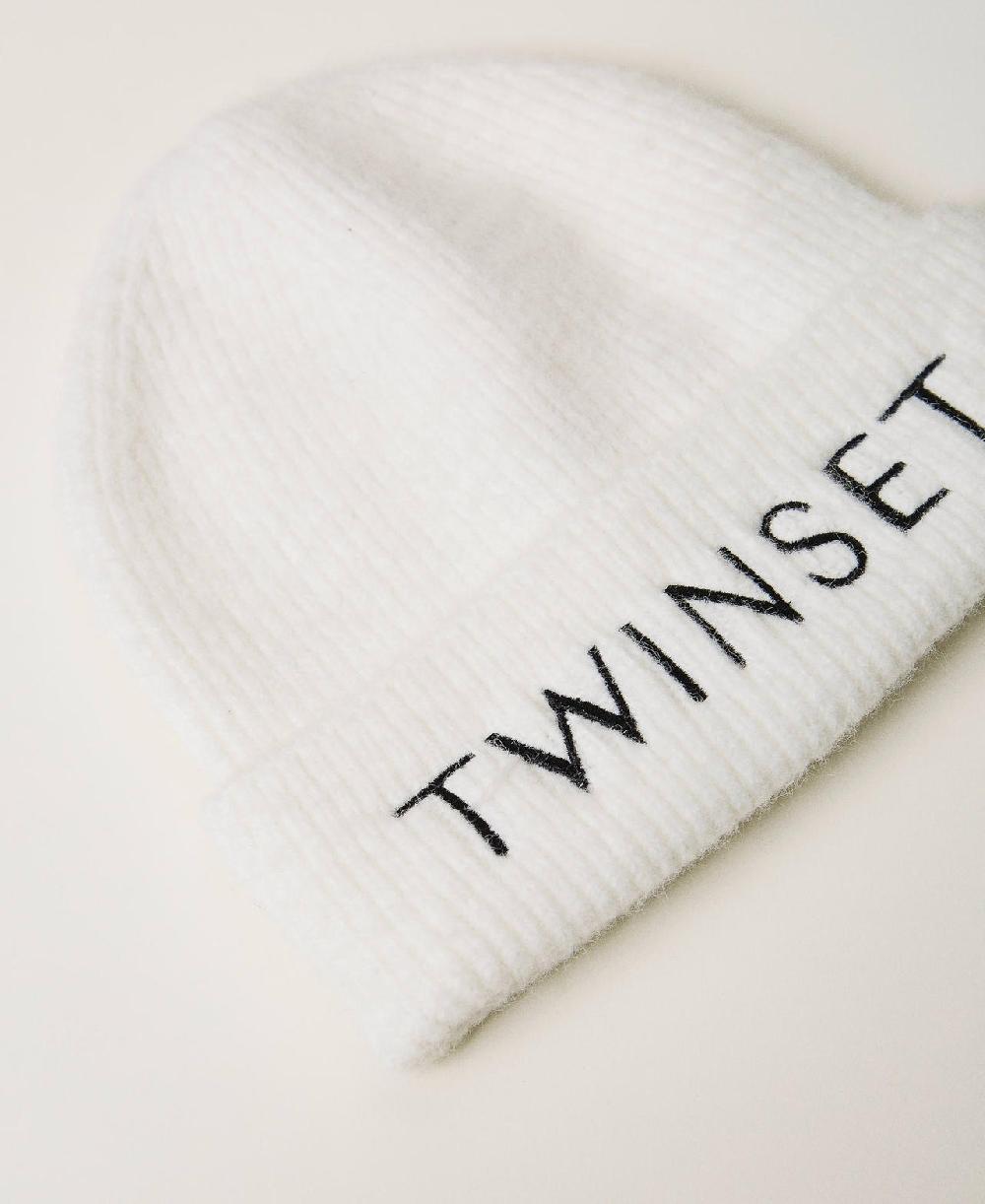 Scee by twin set Cuffia in maglia con ricamo logo Offerta per la Festa della Mamma