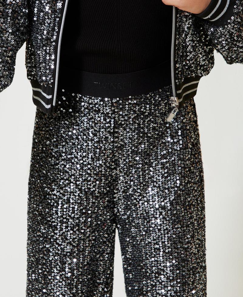 Scee by twin set Pantaloni a palazzo in full paillettes Offerta Anniversario
