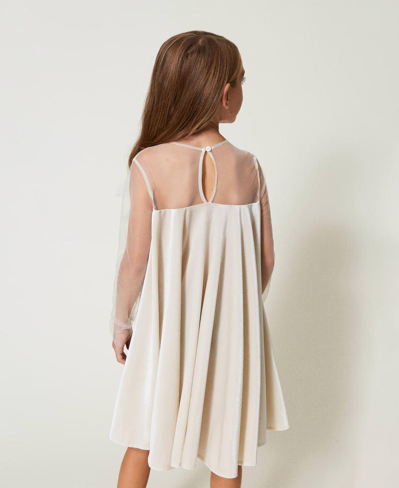 Scee by twin set Abito corto in ciniglia e tulle Online Outlet