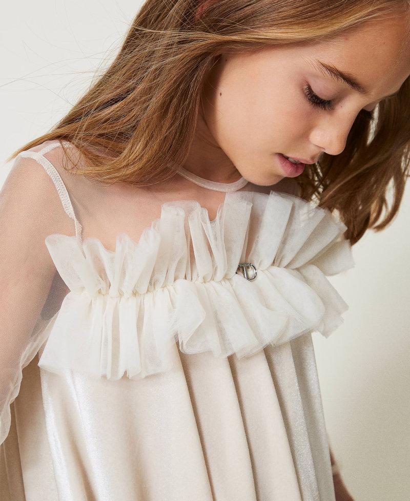 Scee by twin set Abito corto in ciniglia e tulle Online Outlet