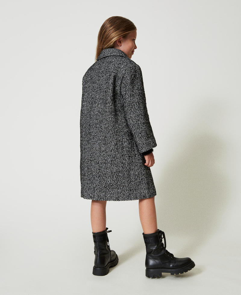 Scee by twin set Cappotto in panno chevron Offerta temporanea