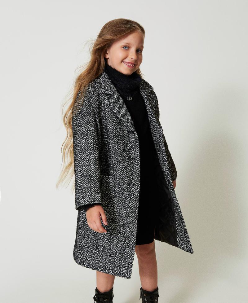 Scee by twin set Cappotto in panno chevron Offerta temporanea