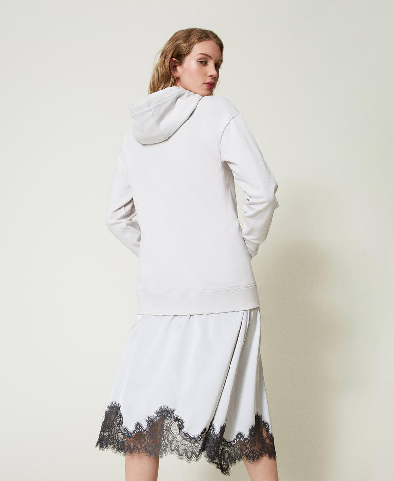 Scee by twin set Abito lungo in felpa e raso Offerte speciali