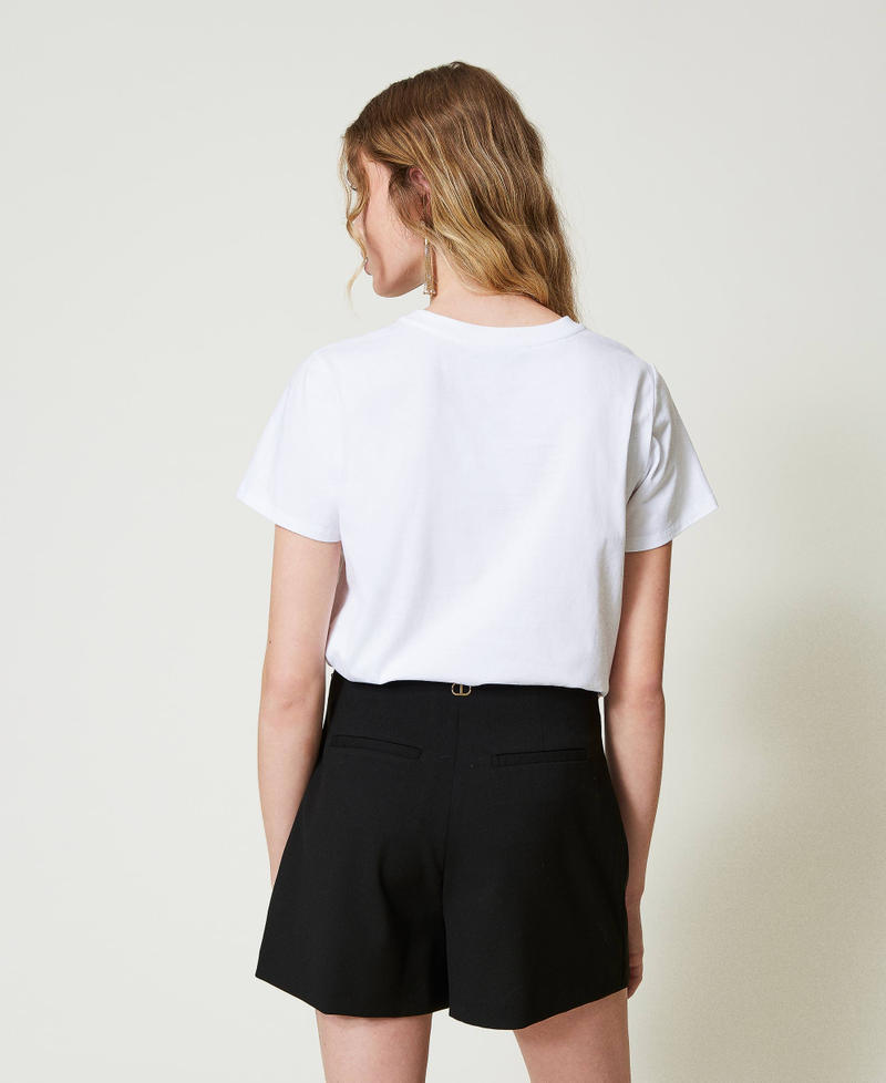 Scee by twin set T-shirt con ricamo logo e giaguaro Enormi risparmi