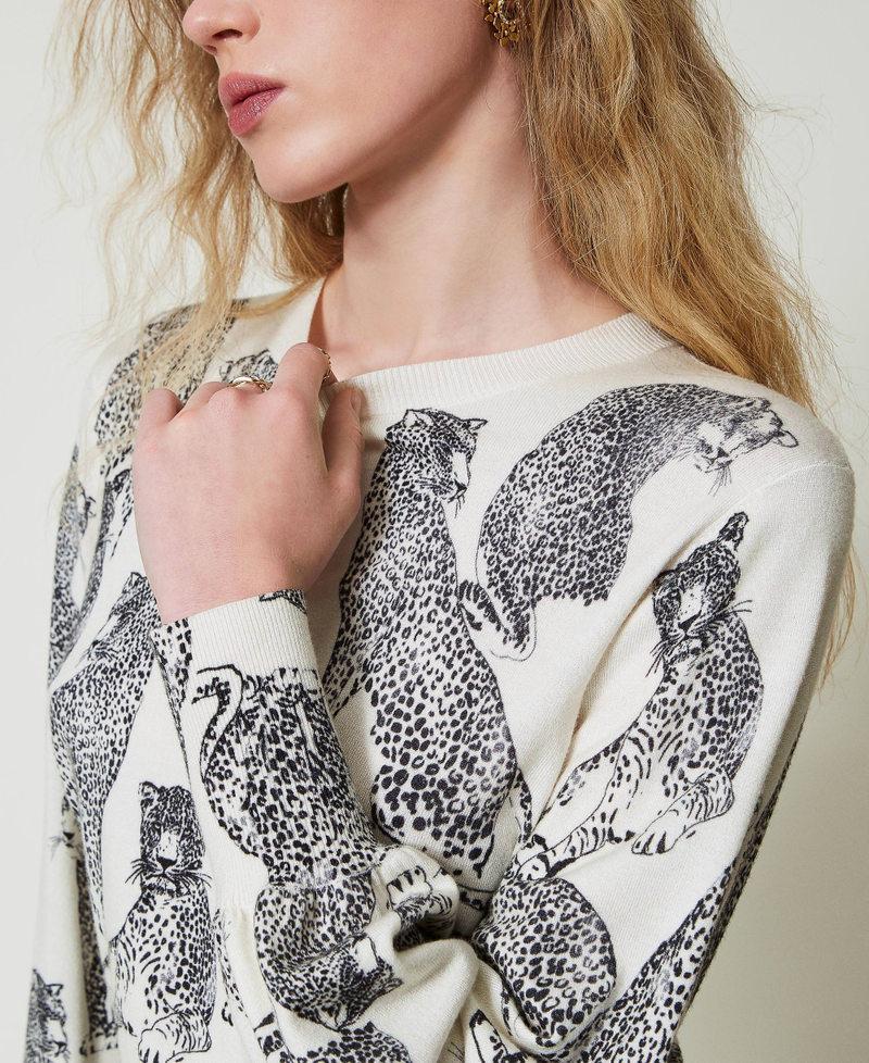 Scee by twin set Maglia con stampa giaguari Ultimi tre giorni