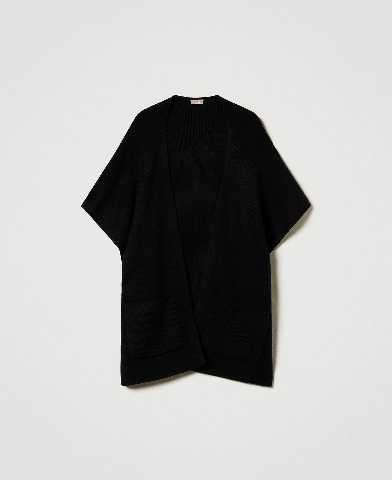 Scee by twin set Poncho in maglia con ricamo logo ACQUISTA ORA