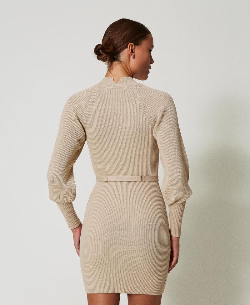 Scee by twin set Abito corto in maglia a costine con cintura Fino al 60% di sconto