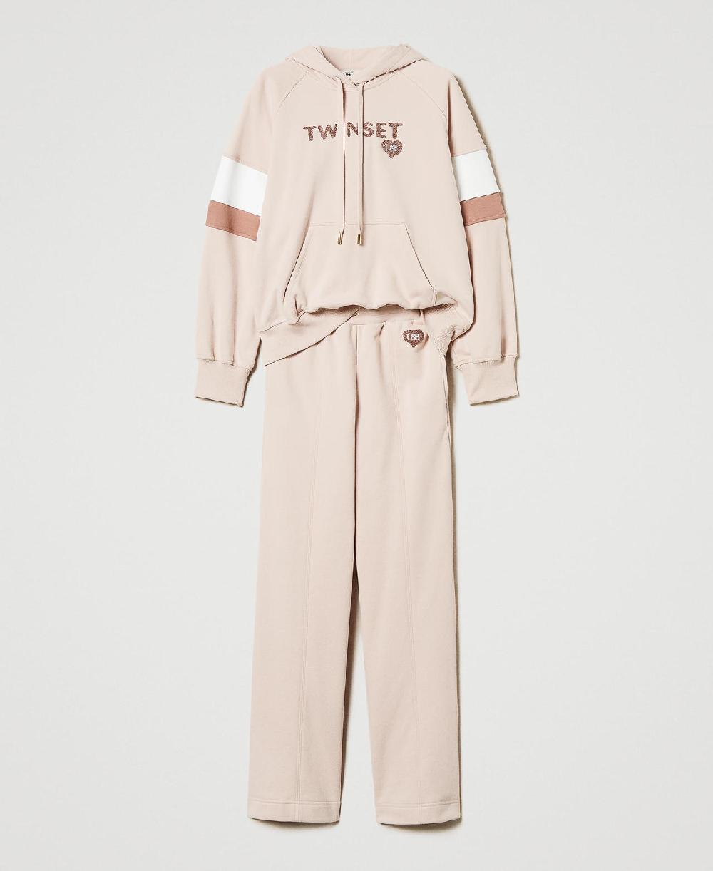 Scee by twin set Felpa con cappuccio e pantaloni a palazzo Only for today