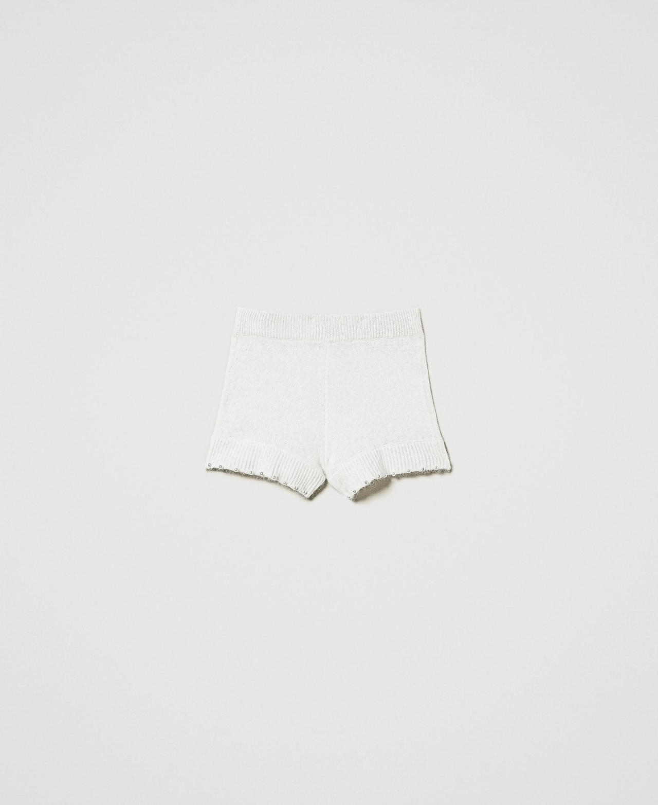 Scee by twin set Shorts in maglia misto angora con perle Offerta speciale della fabbrica