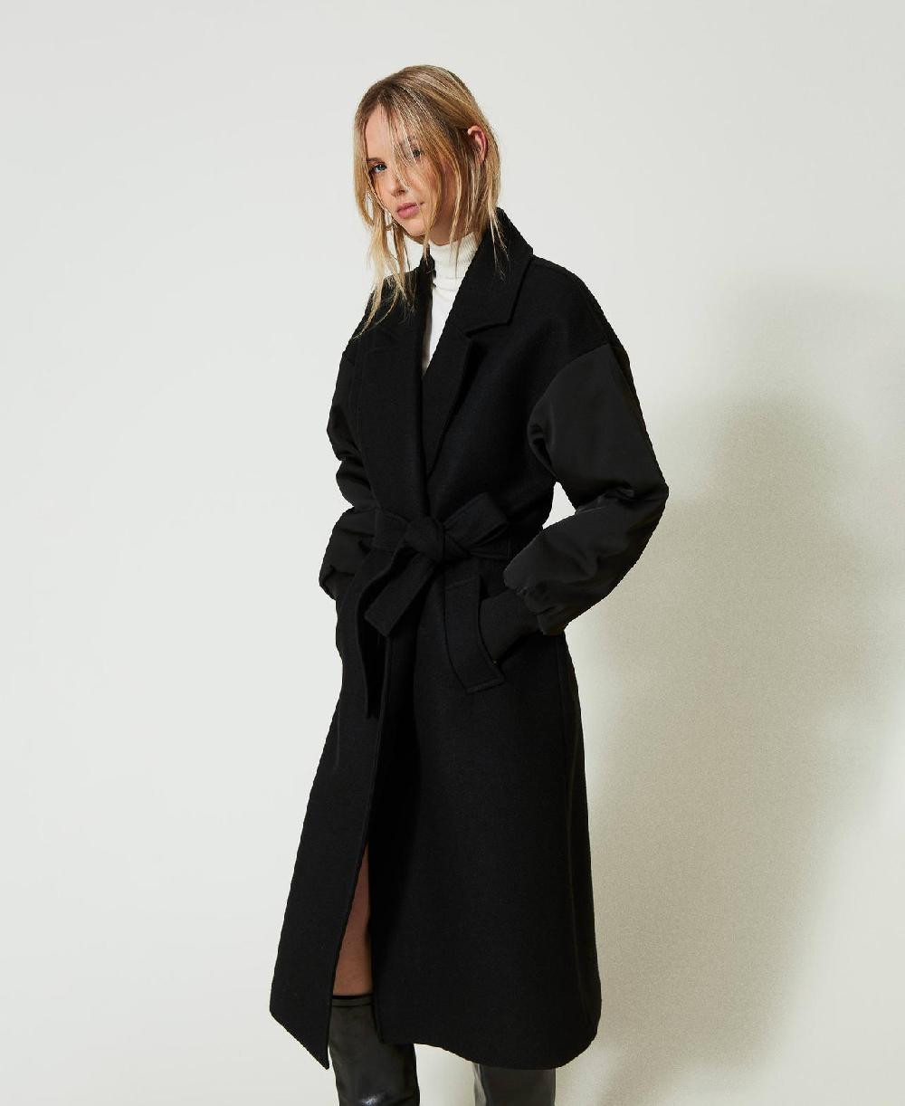 Scee by twin set Cappotto in panno di misto lana Sostegno trimestrale