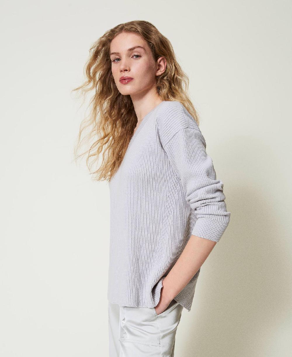 Scee by twin set Maglia a costine con spacco Fino al 55% di sconto