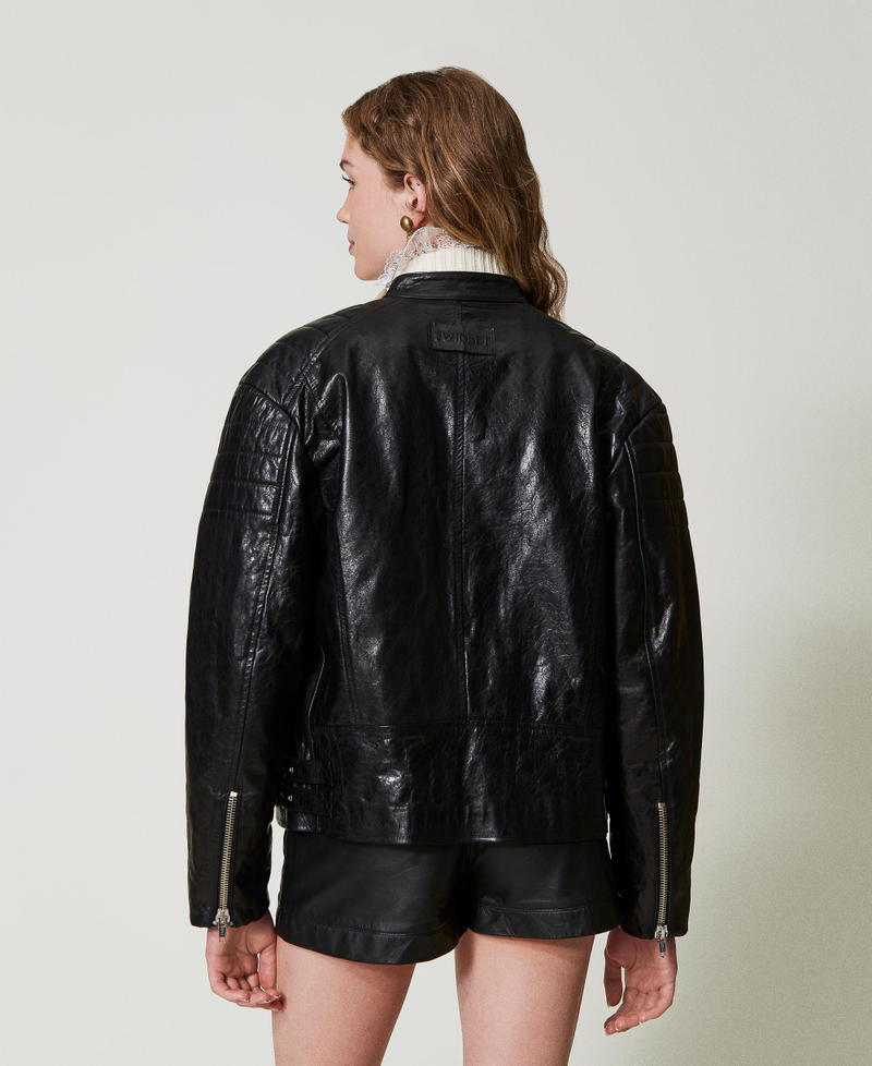 Scee by twin set Giacca biker 'Fairfax' in pelle Discount Store per i nuovi prodotti