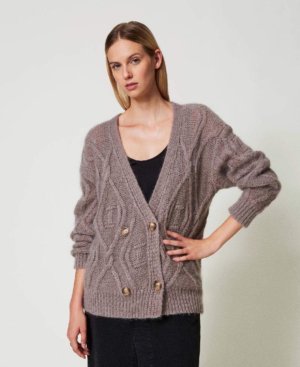 Scee by twin set Cardigan doppiopetto in misto mohair Super sconto