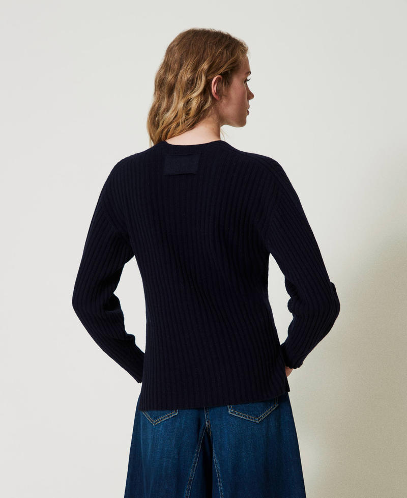 Scee by twin set Maglia in lana e cashmere a costine 2025