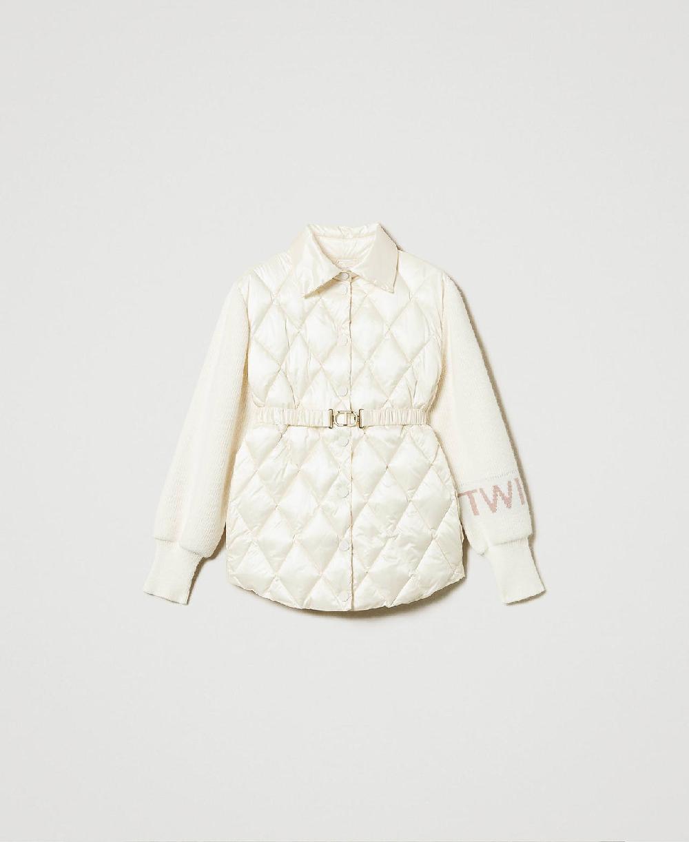 Scee by twin set Piumino trapuntato con maniche in maglia Italia