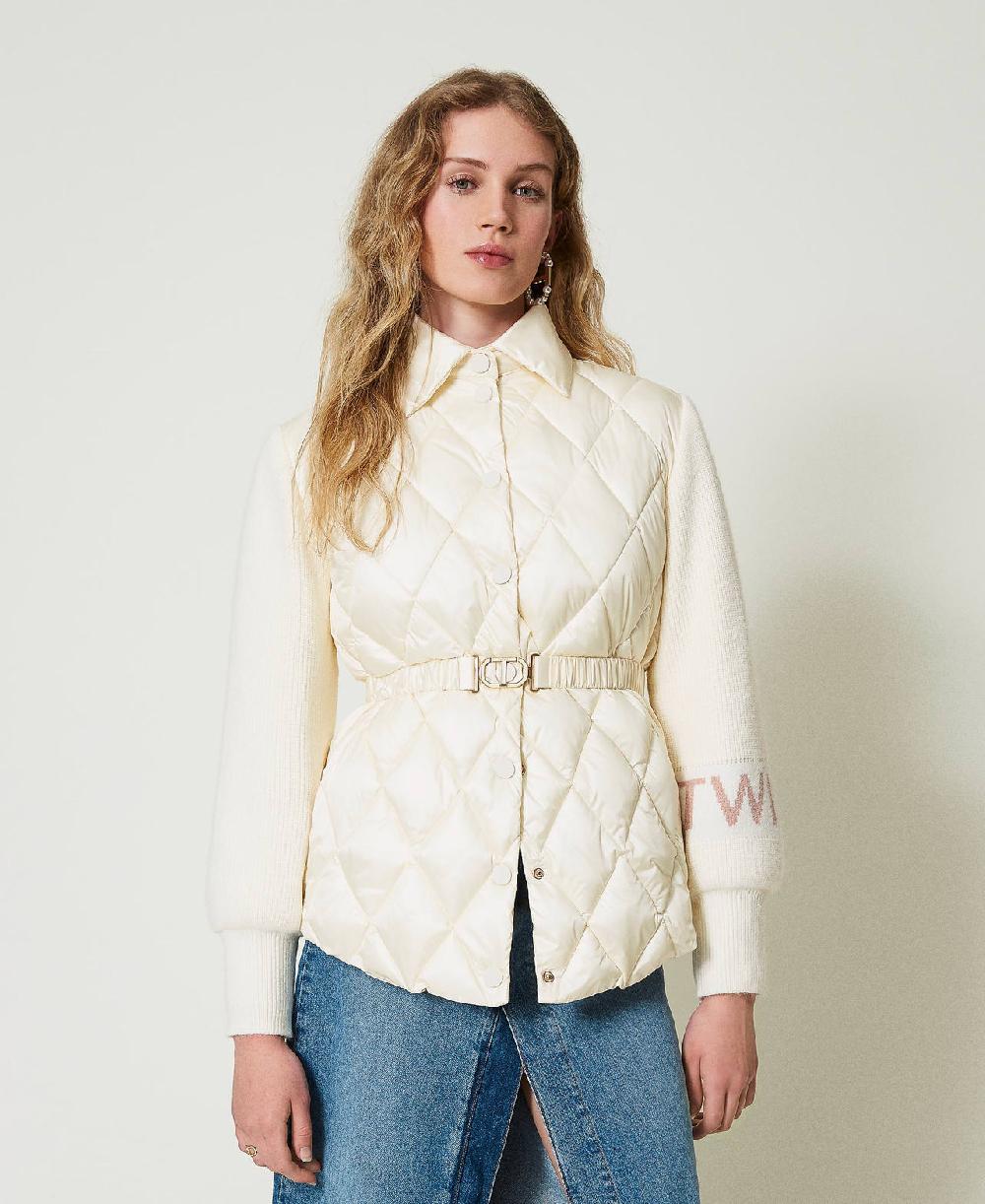 Scee by twin set Piumino trapuntato con maniche in maglia Italia