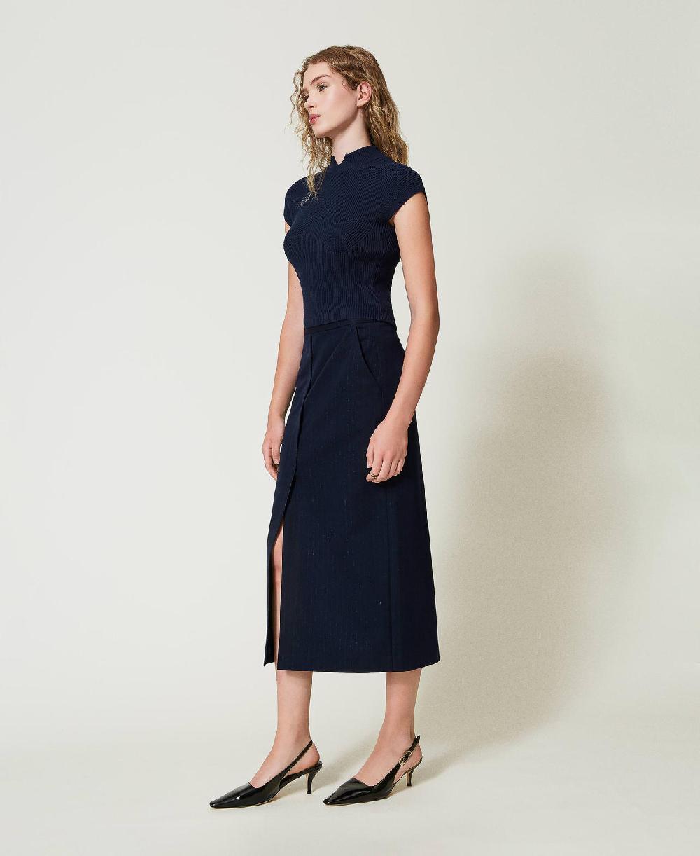 Scee by twin set Gonna longuette gessata lurex Qualità