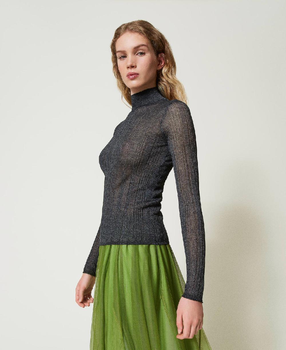 Scee by twin set Maglia fitted a costine con lurex Vendita