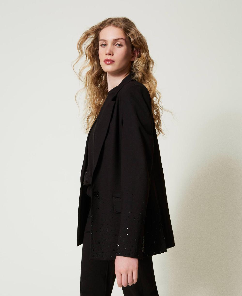 Scee by twin set Giacca blazer con strass dégradé Soddisfazione Garantita