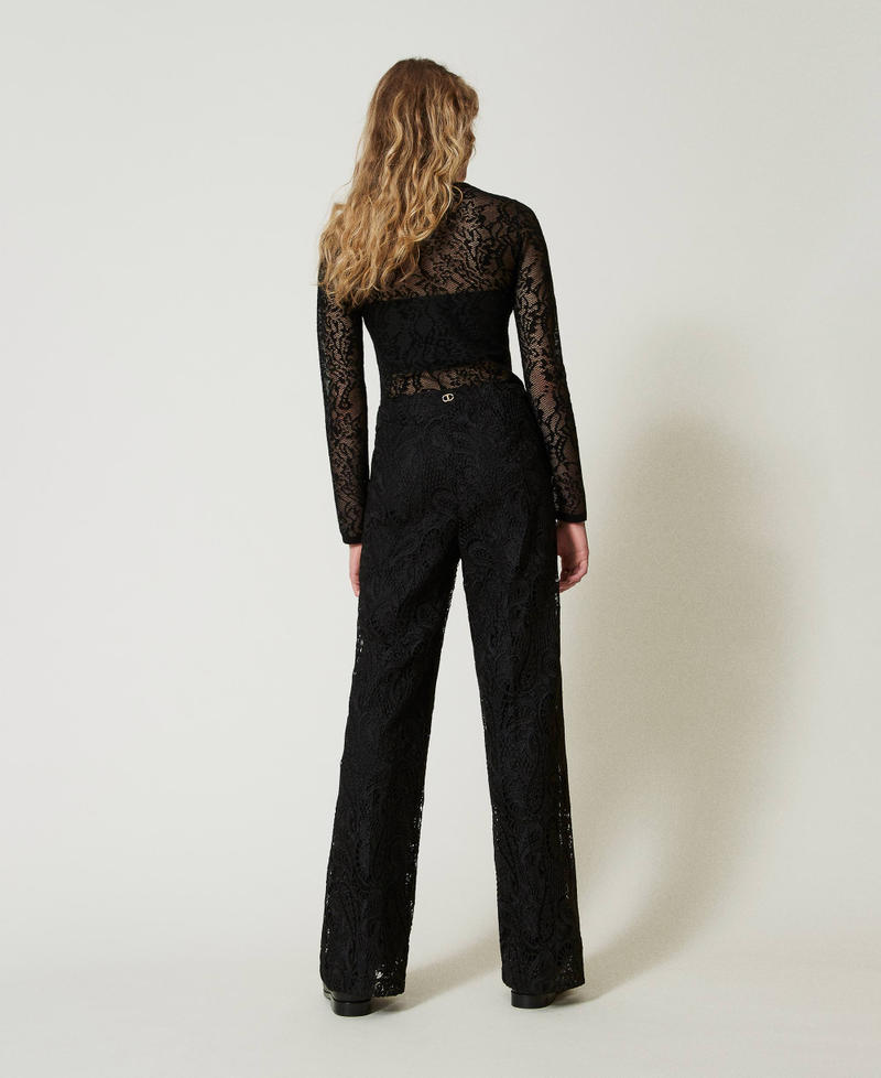 Scee by twin set Pantaloni wide leg in pizzo macramè Qualità Garantita