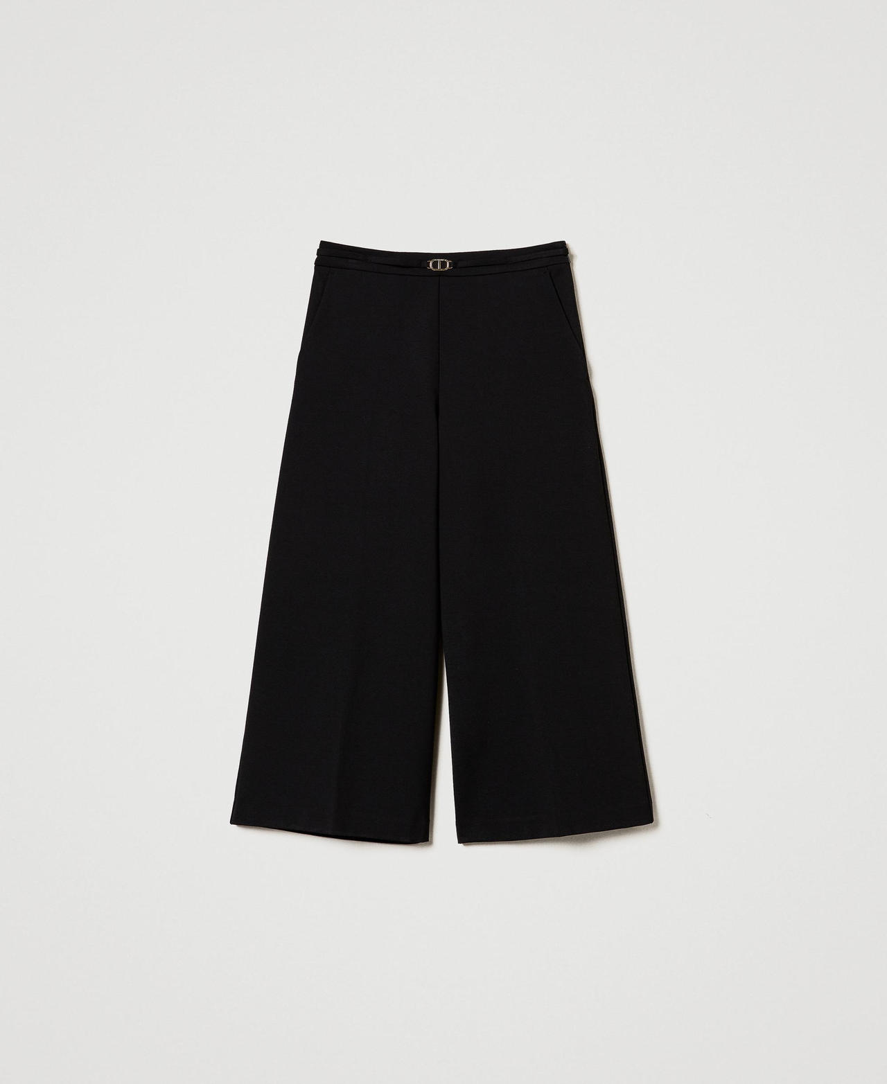 Scee by twin set Pantaloni cropped con cinturino Oval T Negozi Online