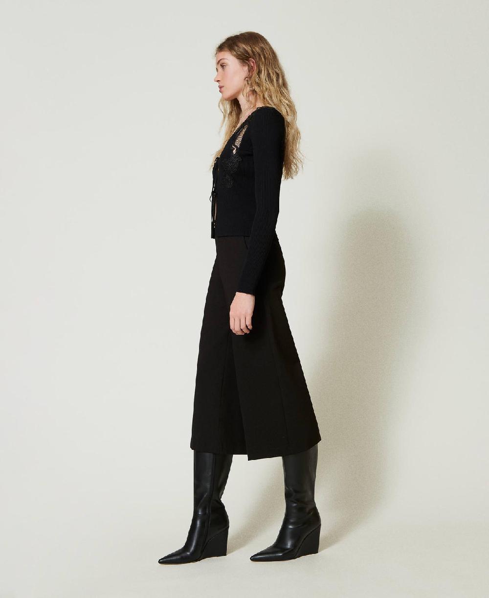 Scee by twin set Pantaloni cropped con cinturino Oval T Negozi Online
