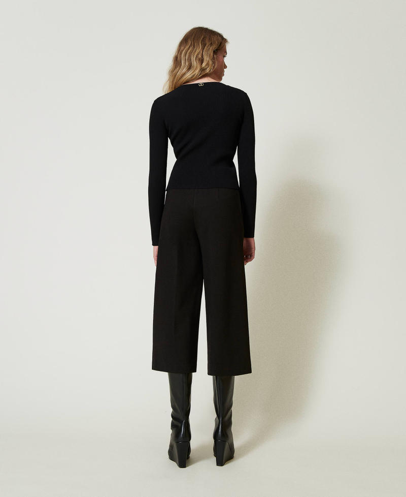 Scee by twin set Pantaloni cropped con cinturino Oval T Negozi Online