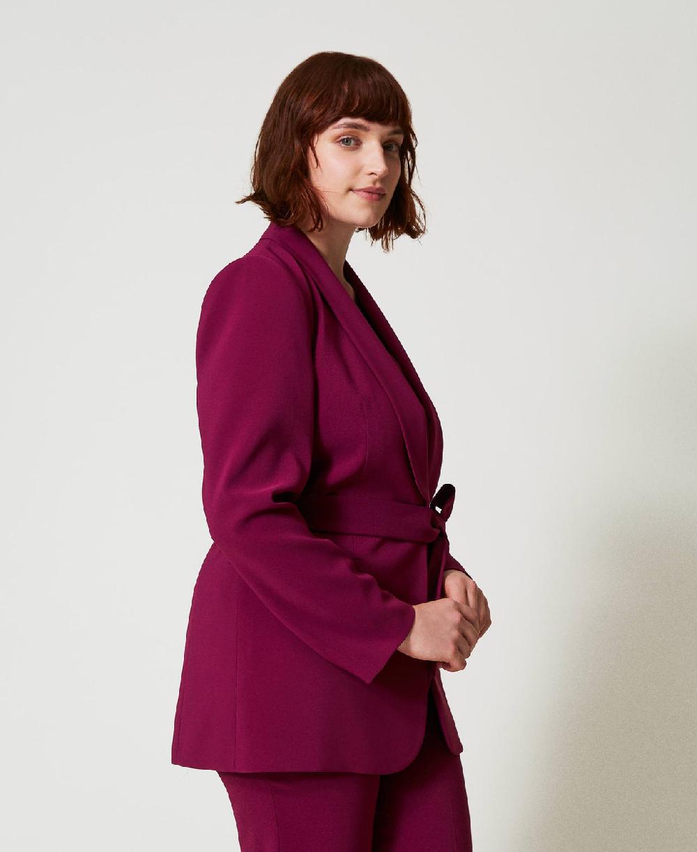 Scee by twin set Giacca blazer con cintura e catena Oval T Promozione Limitata