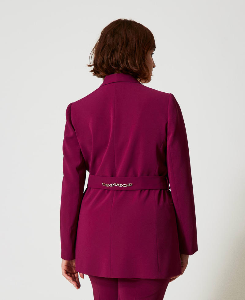 Scee by twin set Giacca blazer con cintura e catena Oval T Promozione Limitata