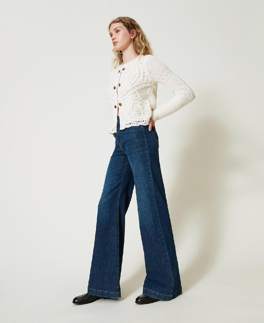 Scee by twin set Jeans wide leg cinque tasche Fino Al -60%