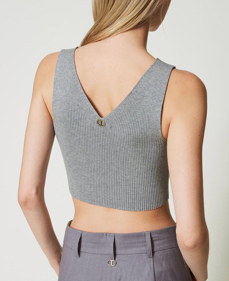 Scee by twin set Top cropped in maglia a costine Presa