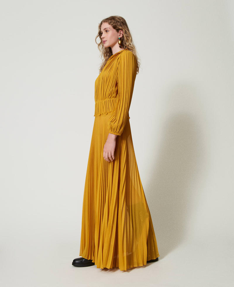 Scee by twin set Abito lungo in georgette plissé Sconto