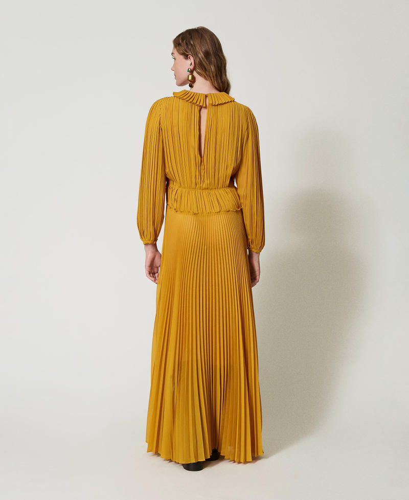 Scee by twin set Abito lungo in georgette plissé Sconto