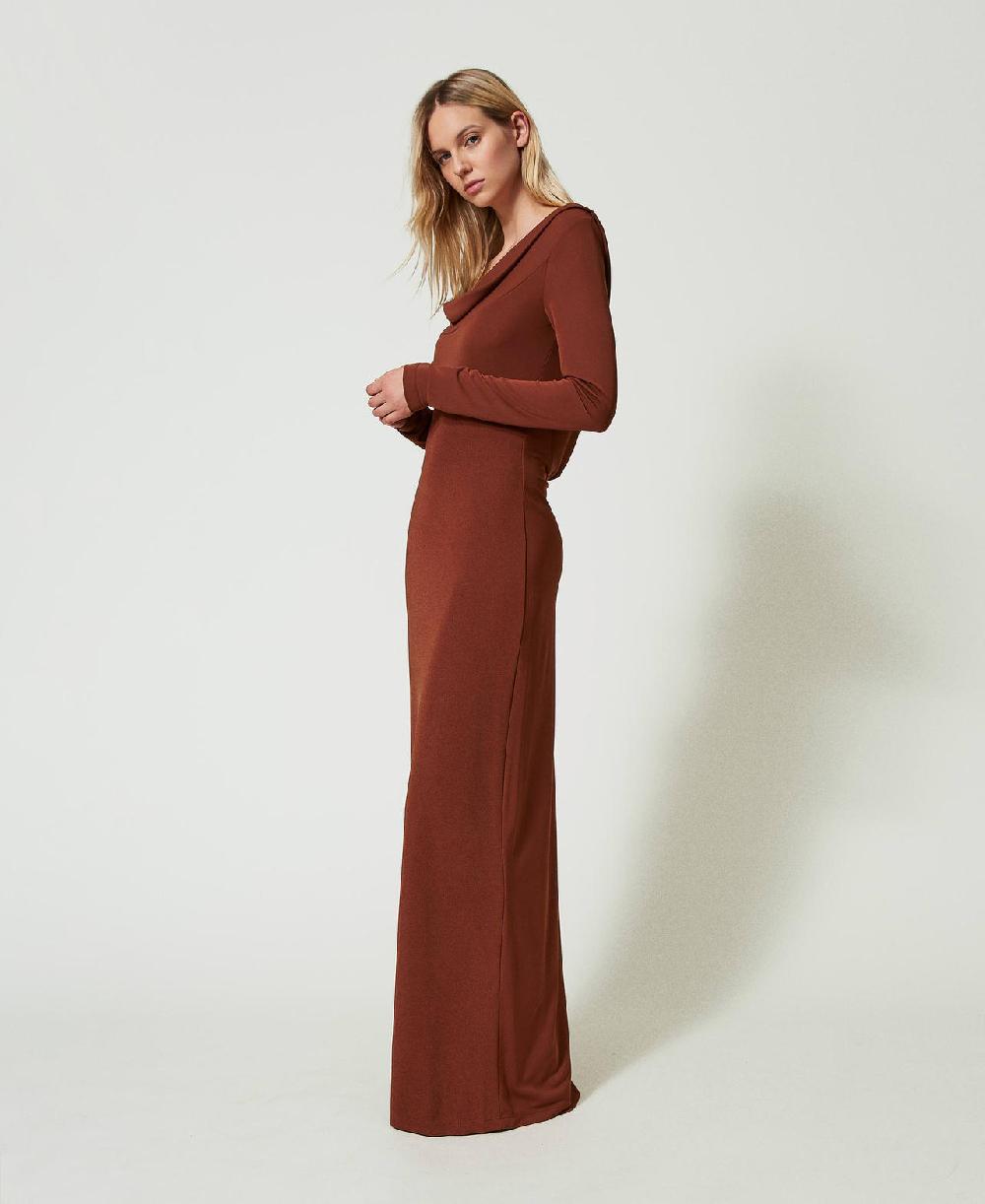 Scee by twin set Abito lungo con collo drappeggiato Offerta