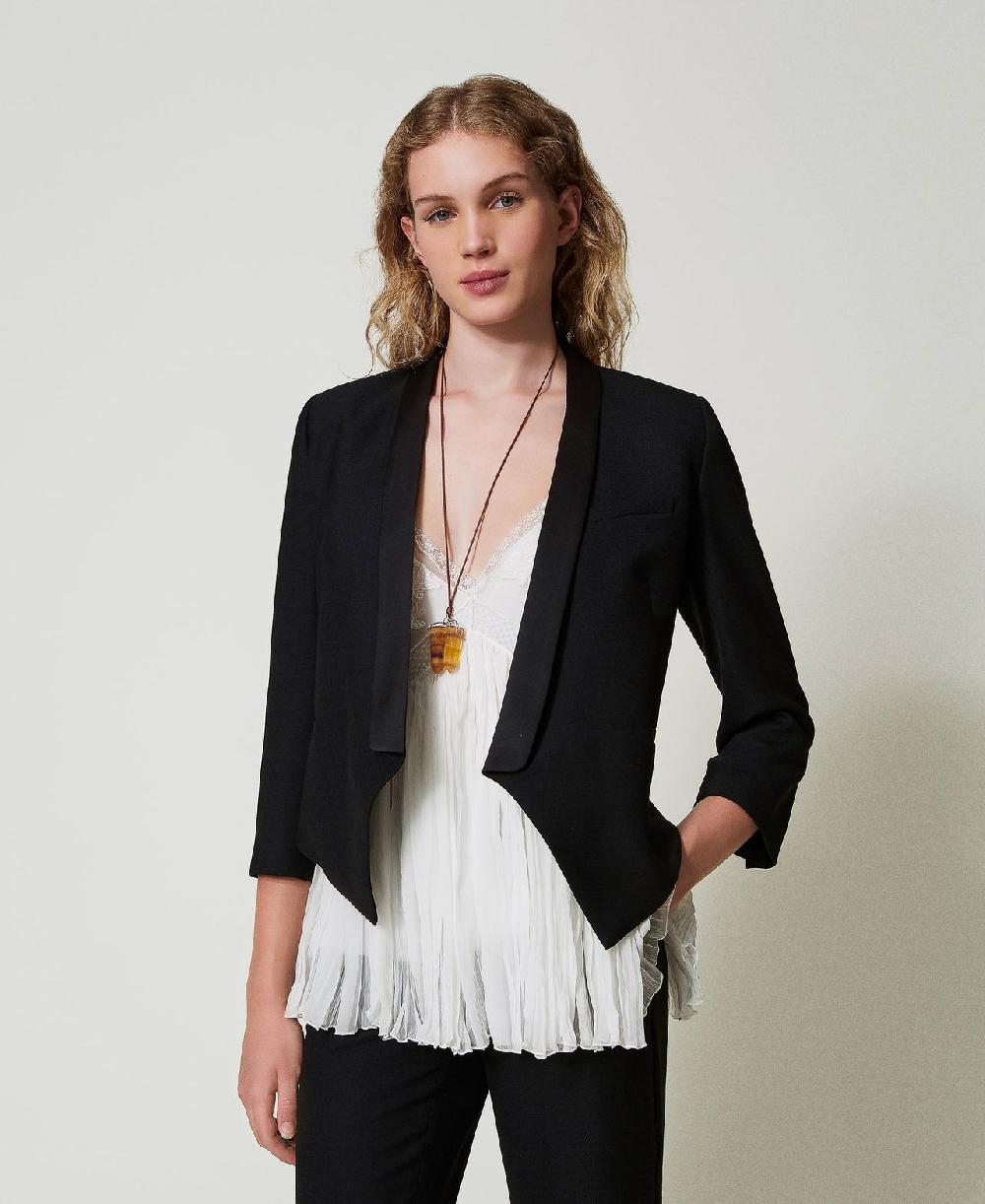 Scee by twin set Giacca blazer in serge misto lana Economico