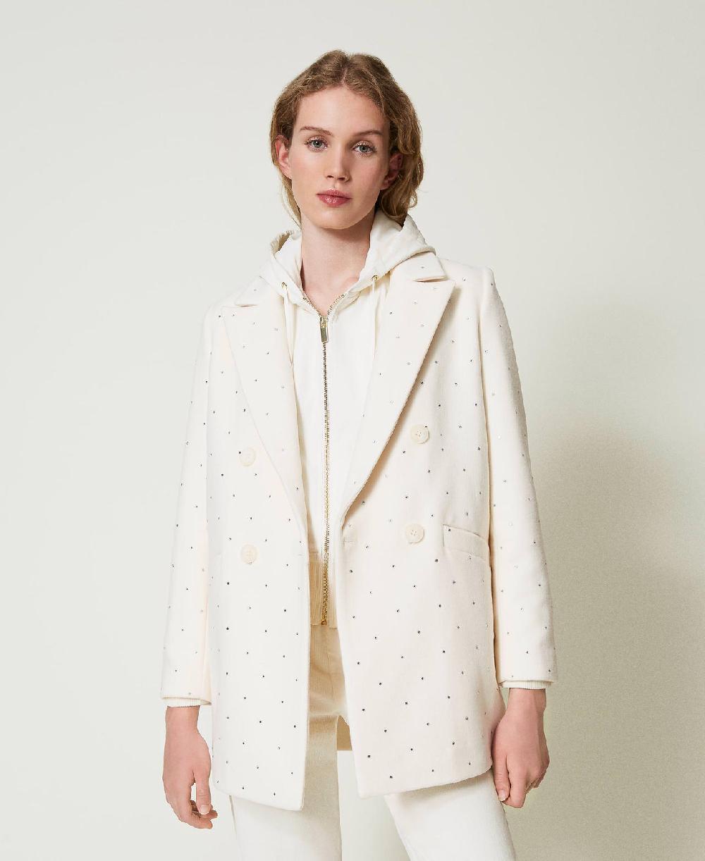 Scee by twin set Cappotto corto in panno con strass I Più Venduti