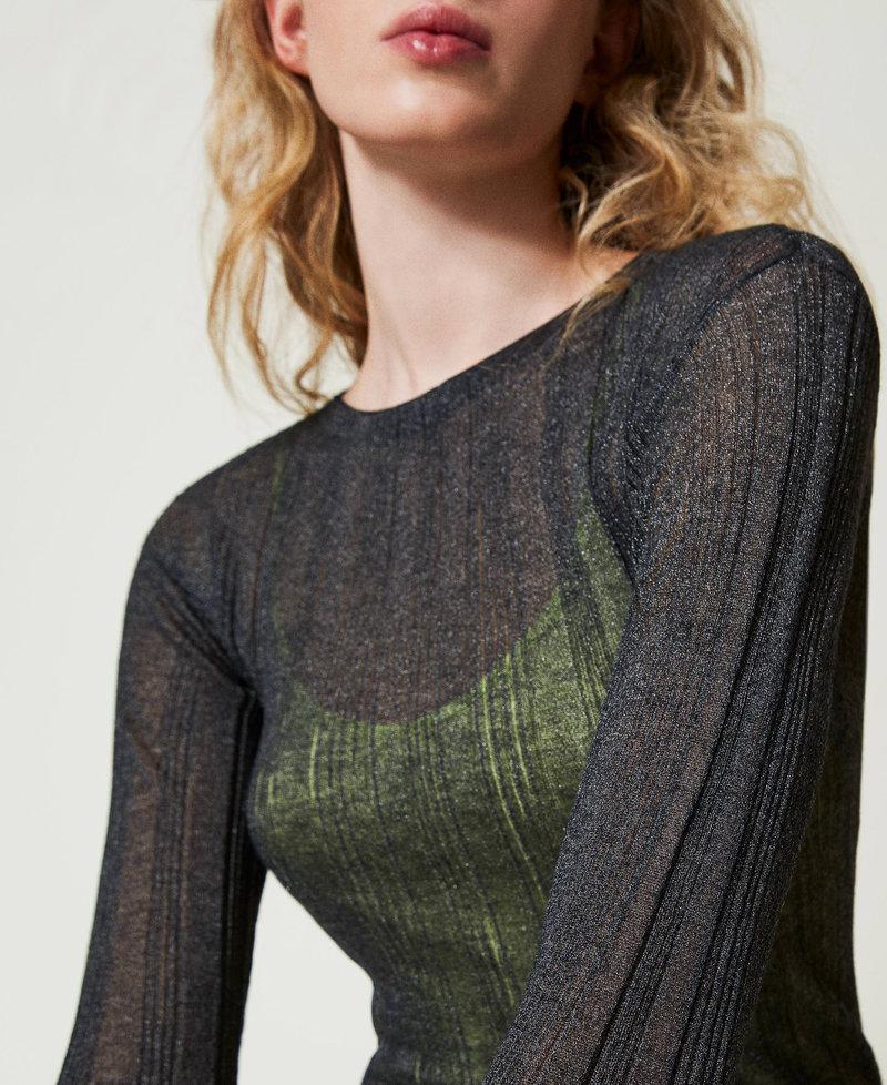 Scee by twin set Abito lungo fitted in maglia a costine Nuova