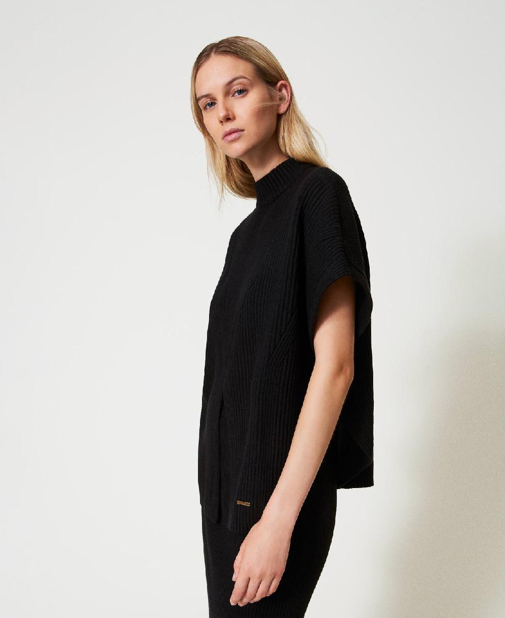 Scee by twin set Maglia a poncho a costine Negozio online di fabbrica