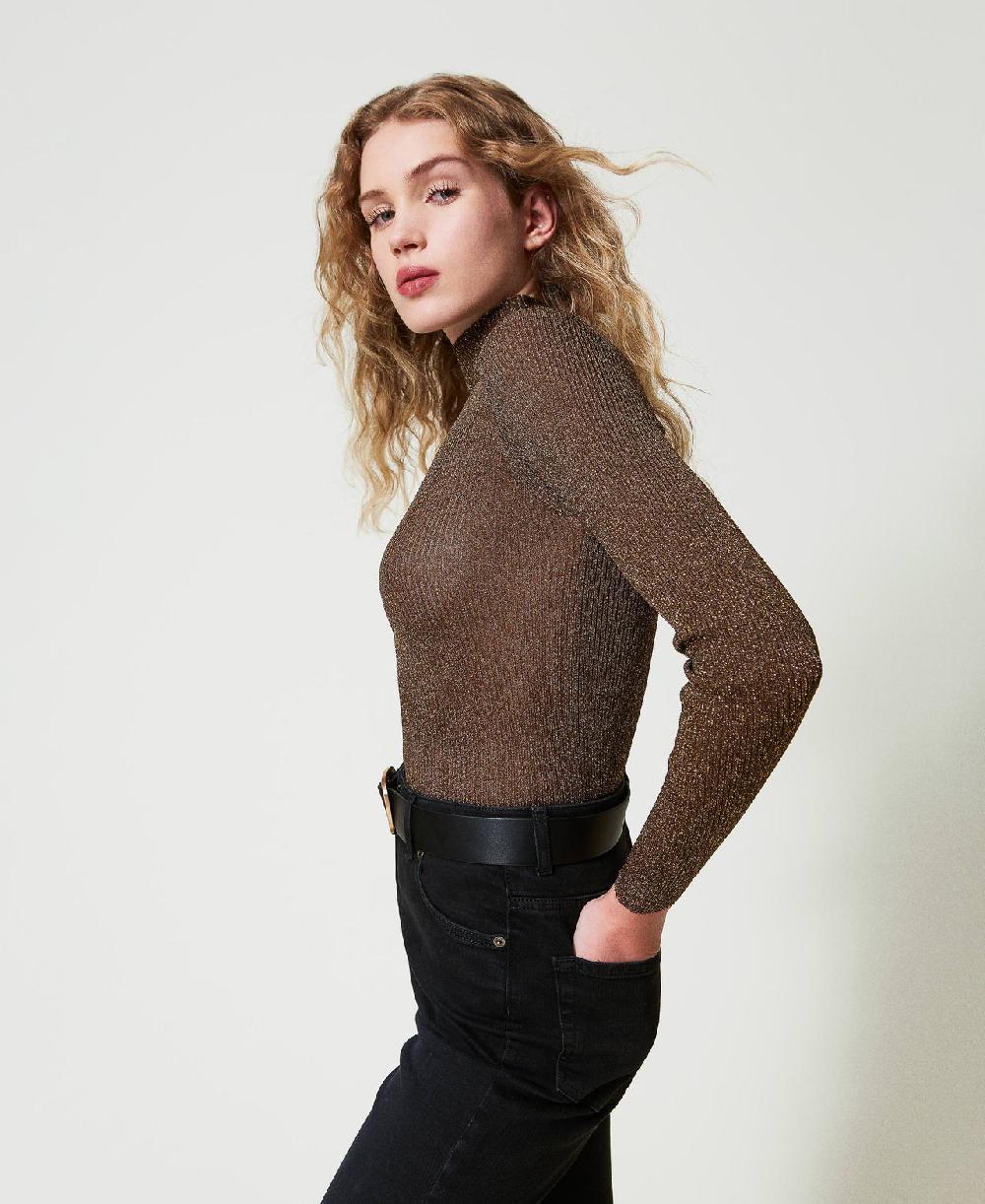Scee by twin set Maglia lupetto in filato lurex Prezzo di fabbrica