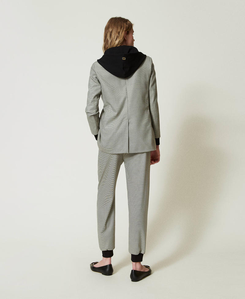 Scee by twin set Pantaloni joggers in pied de poule Comprare a buon mercato