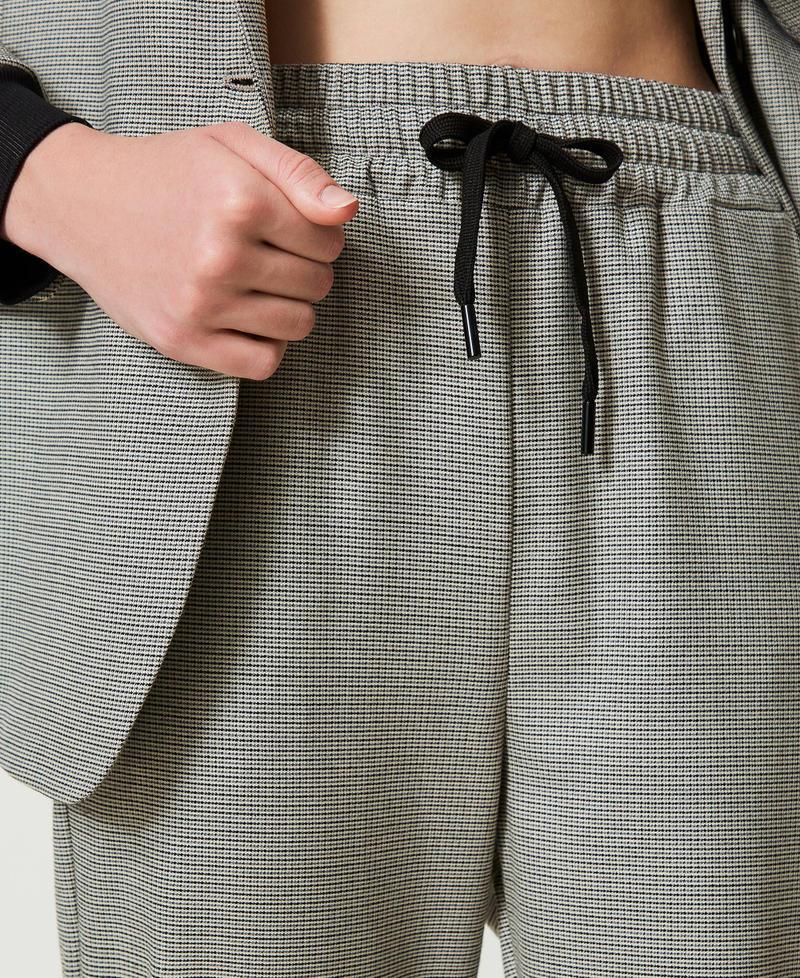 Scee by twin set Pantaloni joggers in pied de poule Comprare a buon mercato