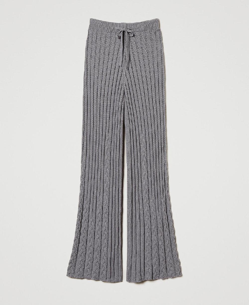 Scee by twin set Pantaloni flare in filato Treeblend con trecce Fornitura limitata